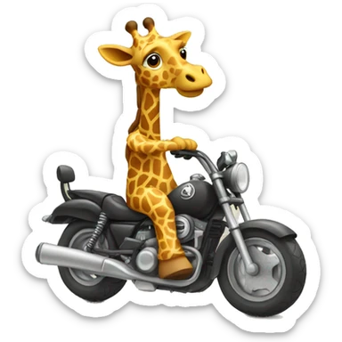 Giraffe riding a motorcycle  sticker