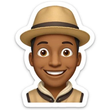 Street Puppet Performer black man sticker