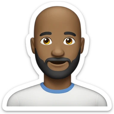 Black bald head man with beard sticker