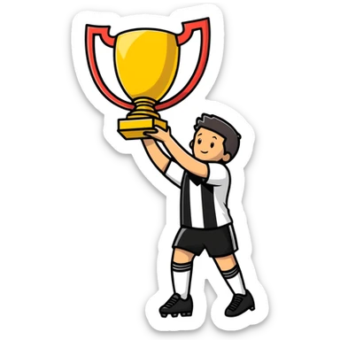 soccer player with trophy sticker
