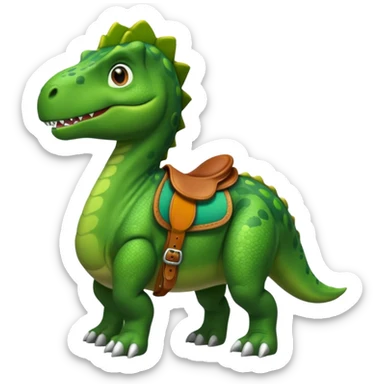 Dinosaur wear saddle, front face sticker