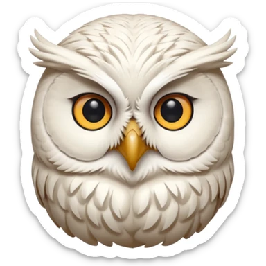 white olw, tilt head sticker