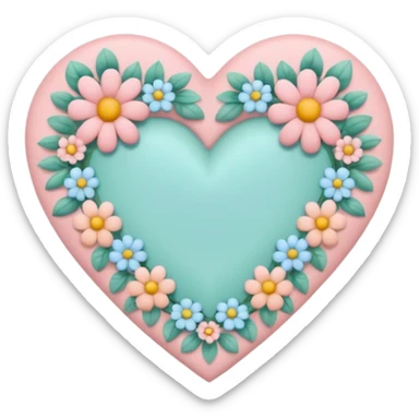 pastel heart with a floral design sticker