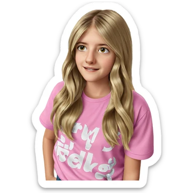 blonde girl with long hair sticker