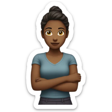 girl crossed arms sticker