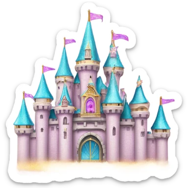 Princess castle with glitter sticker