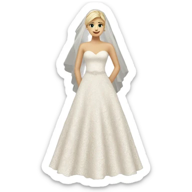 Lace wedding dress sticker