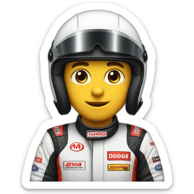 dodge racecar driver sticker