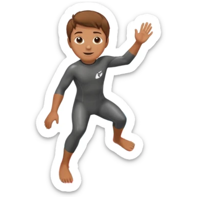 brown haired boy surfing on the waves  sticker