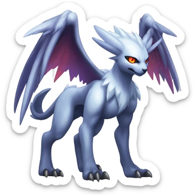  cool edgy colorful demonic ethereal Absol-Dialga-Fakemon full body sticker