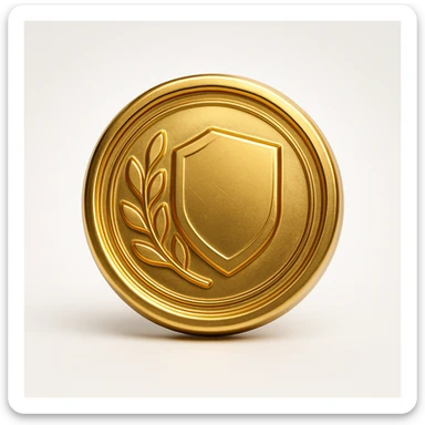 a gold emblem, modern and minimal, in gold objects style sticker