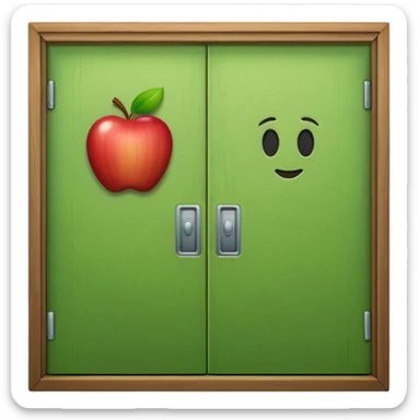 A green door emoji in the style of Apple emoji. sticker