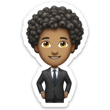 Curly hair boss sticker