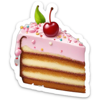 Cake slice with cherry and sprinkles  sticker