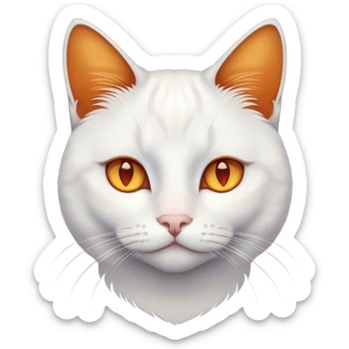 White cat with Amber-coloured eyes and ginger upper part of his head sticker