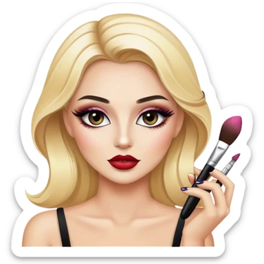 luxury blonde makeup artist sticker