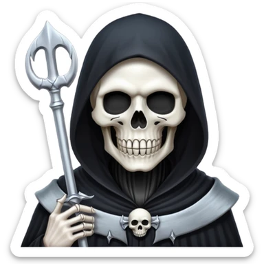 Silver skull Grim Reaper gothic  sticker