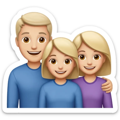 familia de tres mismo color de piel sticker