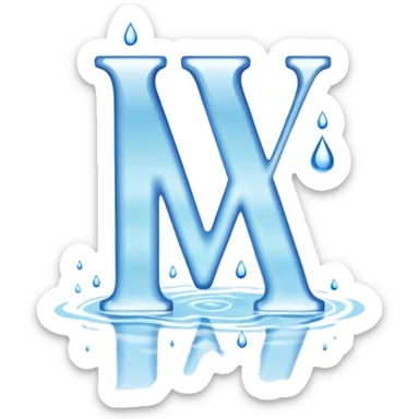 the letter V made out of water sticker