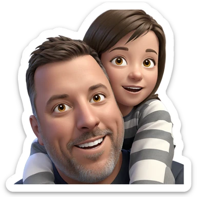 happy father daughter moment sticker