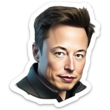 Elon musk avec une liasse de billets sticker