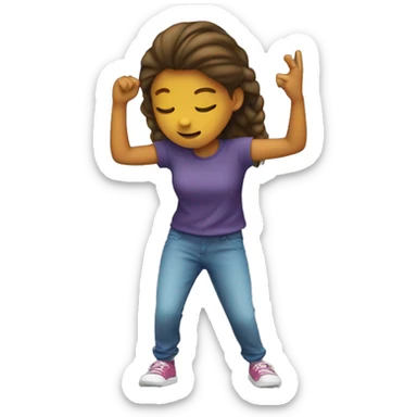 A girl doing a DAB sticker