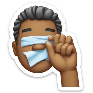 wiping sweat off forehead sticker