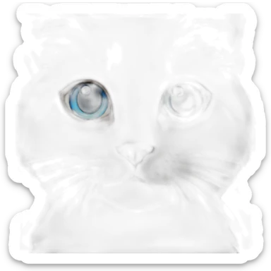 flamepoint siamese old white cat with bright blue eyes sticker