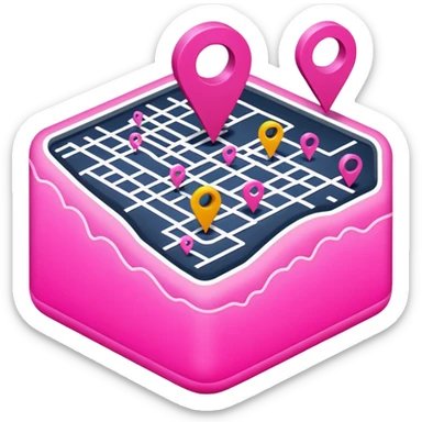 mix pink of a big gps map of the lines sticker