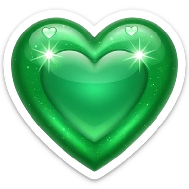 Green heart with sparkle sticker