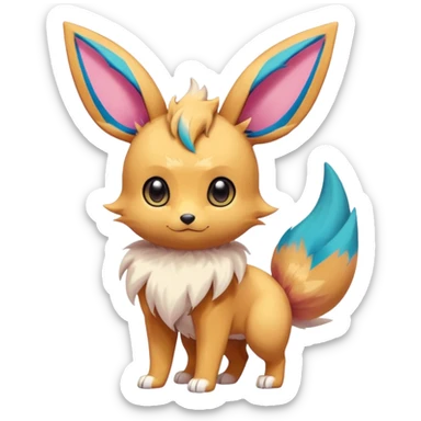 Eeveelution-Cute-Pokémon-fusion full body sticker