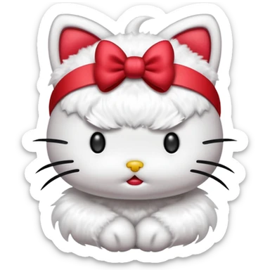 Hello Kitty with steam coming from ears, angry face sticker