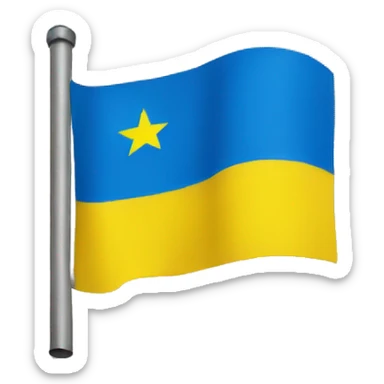 Ukraine flag with black star in the middle sticker