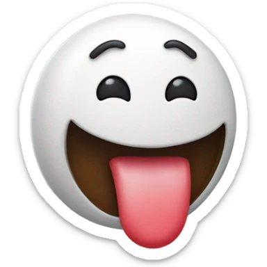 Smiling guy with his tongue sticking out with weird balls on the end sticker