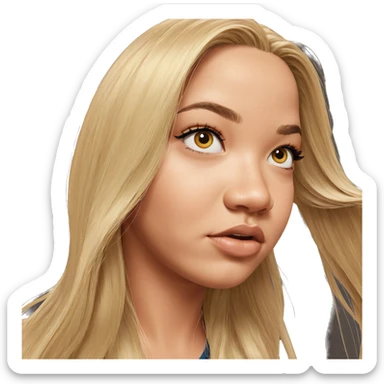blonde girl portrait with long hair sticker