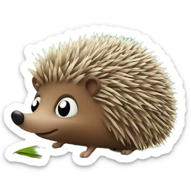 Hedgehog on holiday sticker