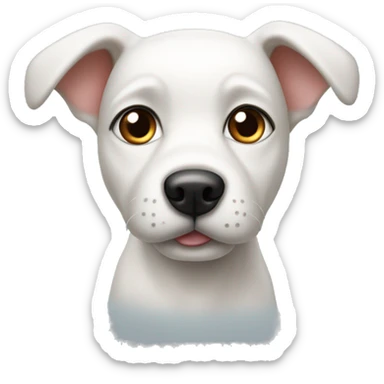 White puppy dog with brow ears head sticker
