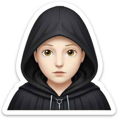 A shadowy figure wearing a hooded cloak sticker