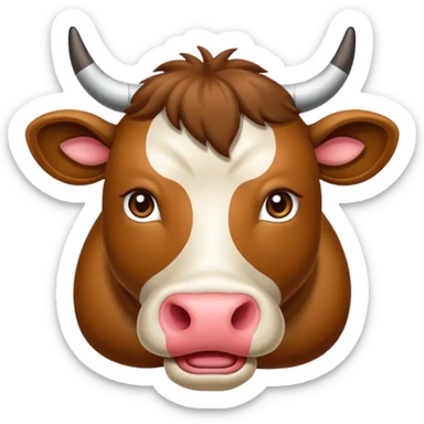 Vaca escocesa donde no se le ven los ojos sticker