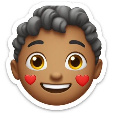 red cute happy heart  sticker