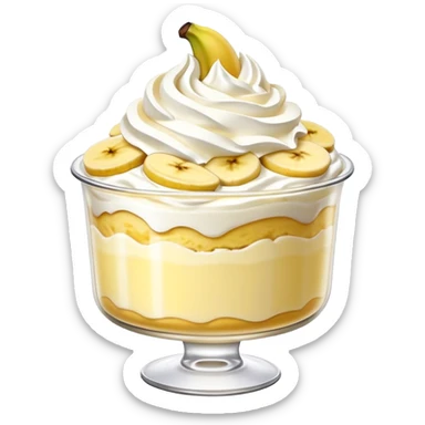 banana pudding with whipped cream topping sticker