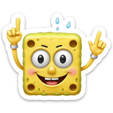 SpongeBob hitting the 67 emote sticker