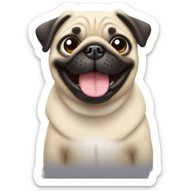 Smiling pug sticker
