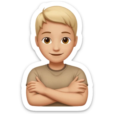 Arms crossed around neck sticker