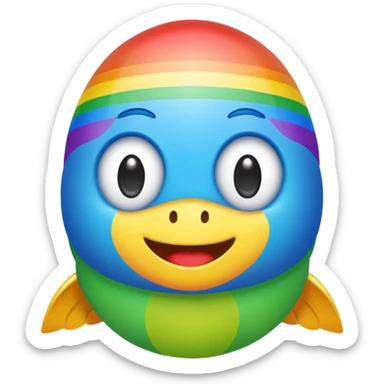 Shiny raindbow Duolingo sticker