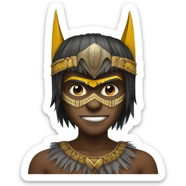 Batman but headdress of papua new guikwa sticker