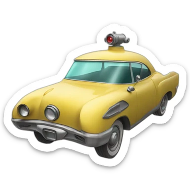 Sci-fi car 50s sticker