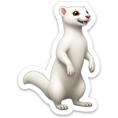 Full body white weasel  sticker