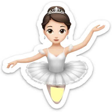 Swan lake ballerina brunette  sticker