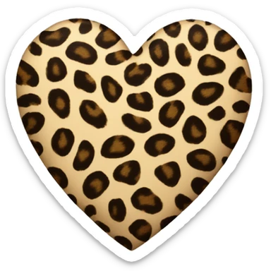 Leopard print heart sticker